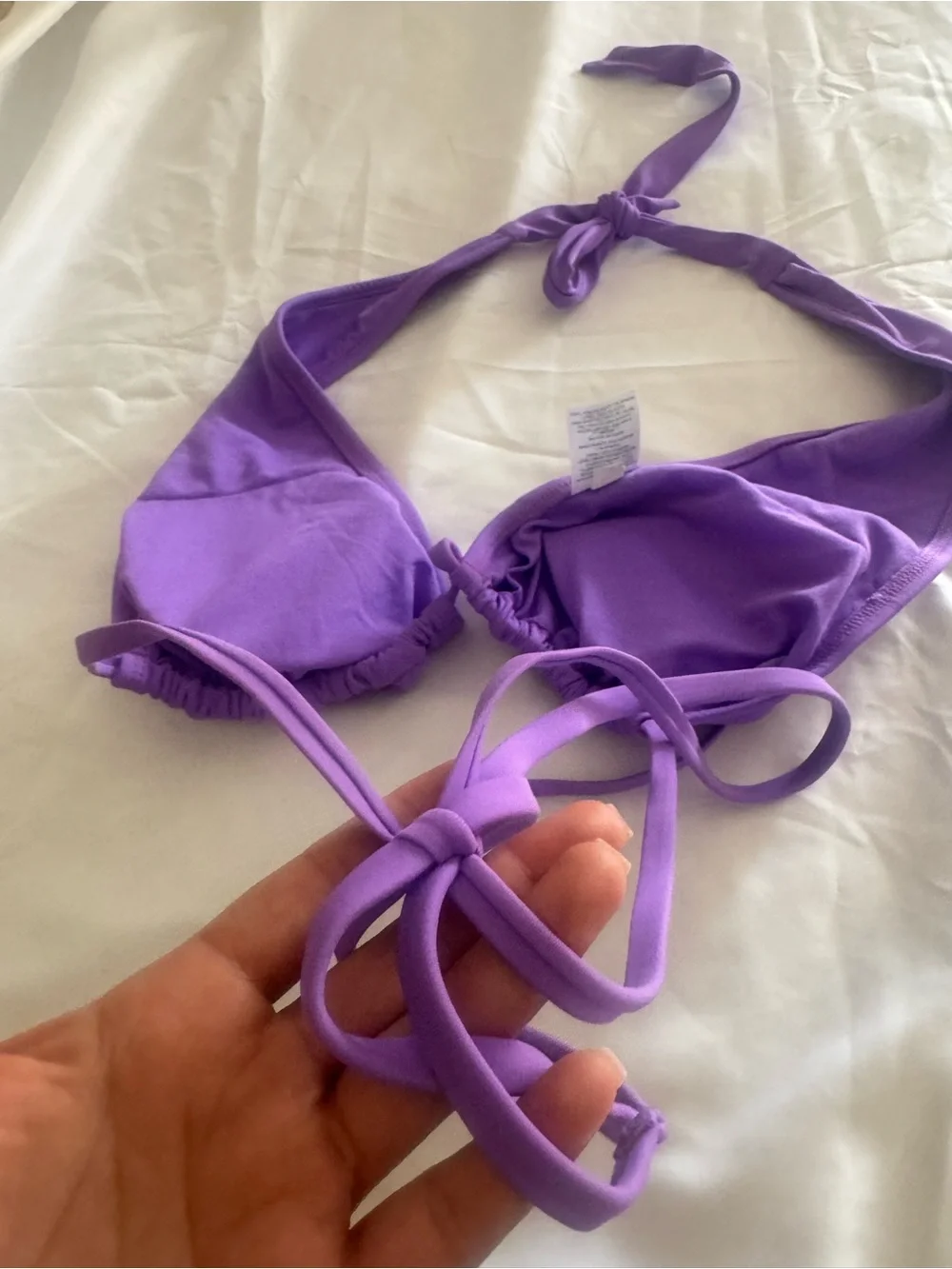 wild fable Lilac Triangle Bandeau Halter bikini top